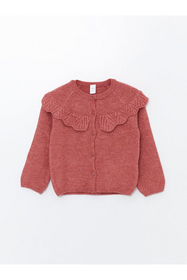 LCW Kids Pembe Bisiklet Yaka Basic Kız Çocuk Hırka - 1