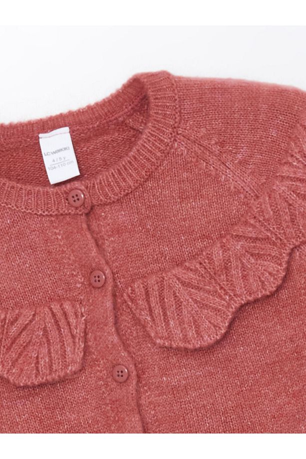 LCW Kids Pembe Bisiklet Yaka Basic Kız Çocuk Hırka - 2