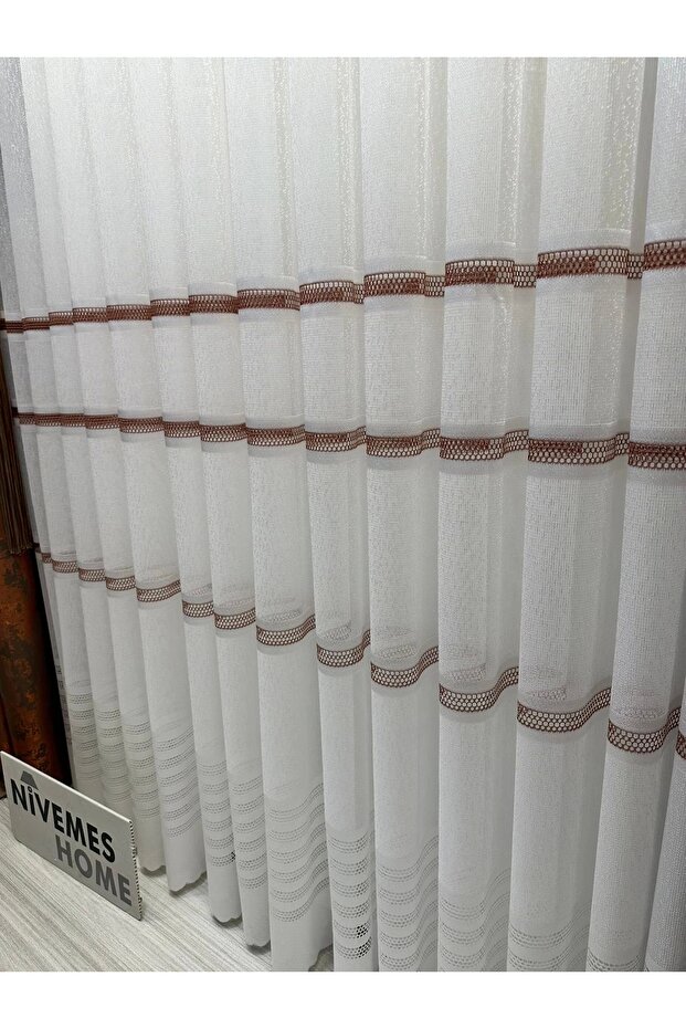 Nivemeshome Letonya 1/3 Sık Pileli Örme Tül Perde Apm - 2