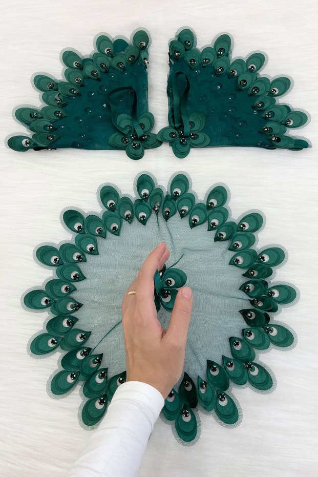 Green Bride Groom Handkerchief, Shiny Stone Detailed Wedding Halay Bridesmaid Promise Engagement Henna Circumcision Bride Handkerchief