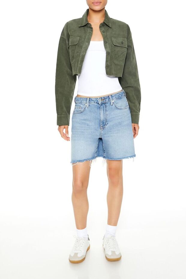 Kadife Crop Gömlek - 2