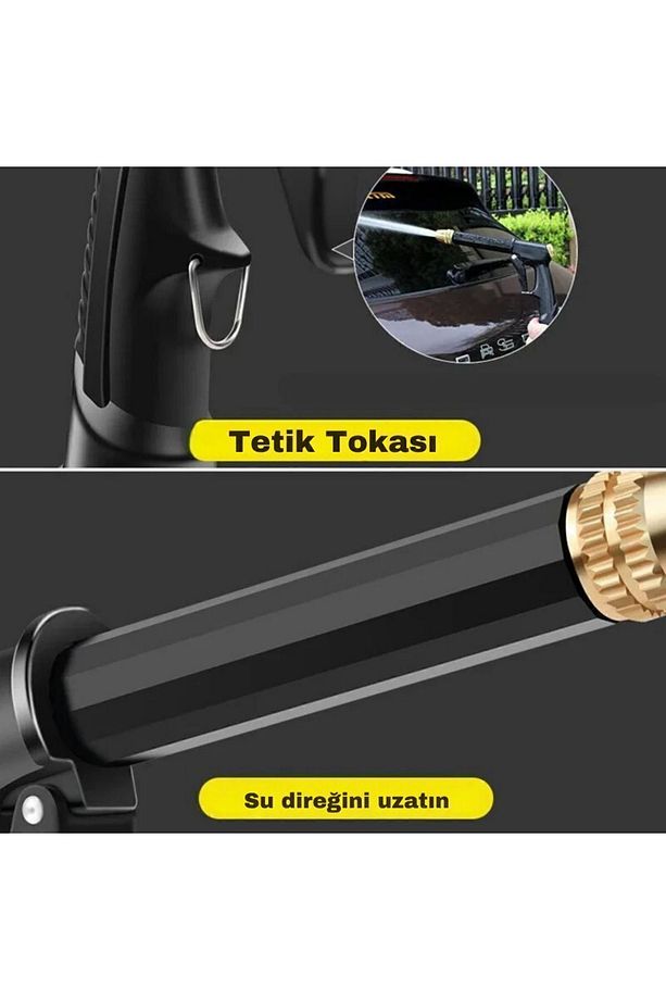 Yüksek Basınçlı Ayarlanabilir Köpük Hazneli Su Tabancası Bahçe Oto Yıkama Tabancası - 6