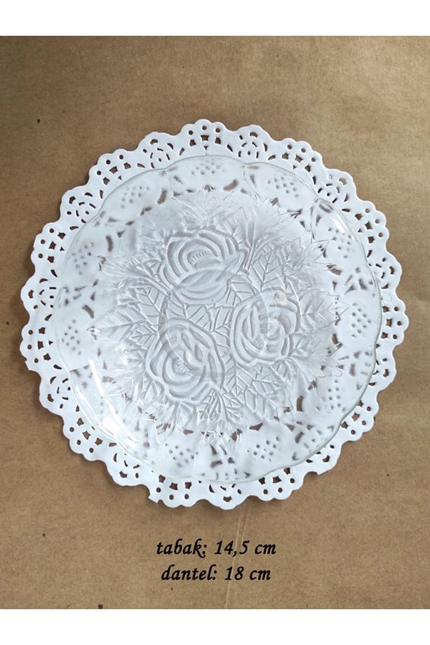 20 Adet 18 Cm Yuvarlak Dantel Kağıt Tabak Altlığı - 1