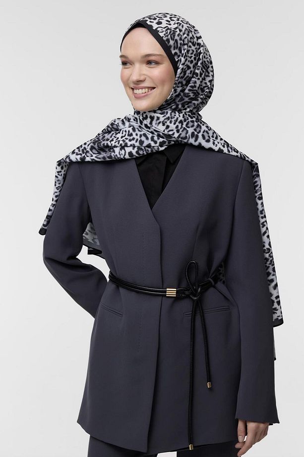 Daily Print Şal Black Leopard Desenli - 3