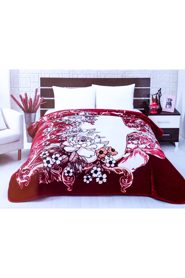 Mink Blanket Lacasa 1091 Claret Red Double