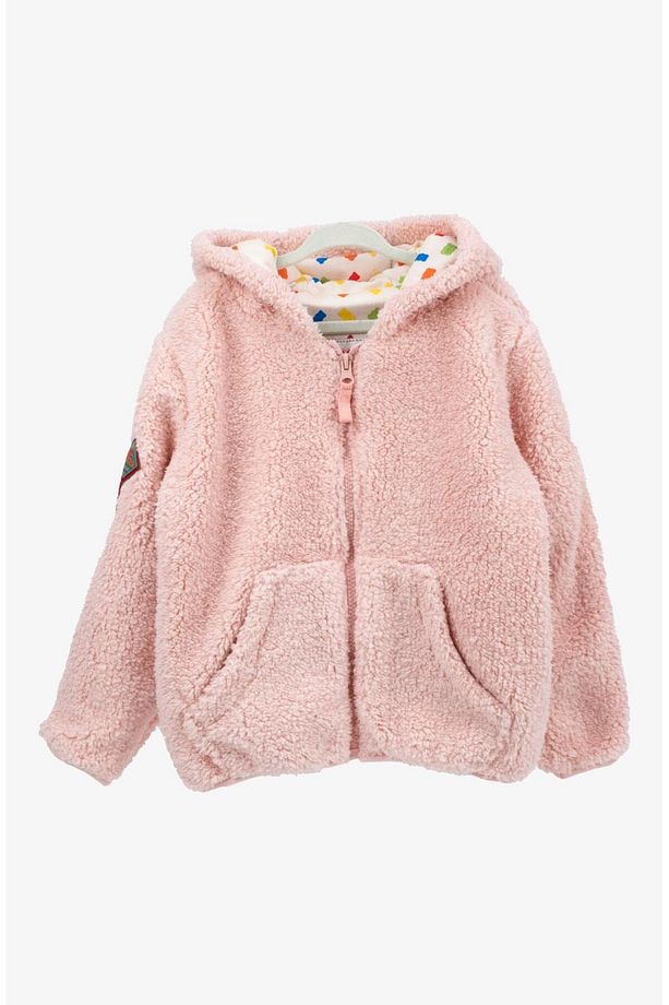 Tam Fermuarlı Polar Tek Renk Çocuk Polar - Pembe - 1