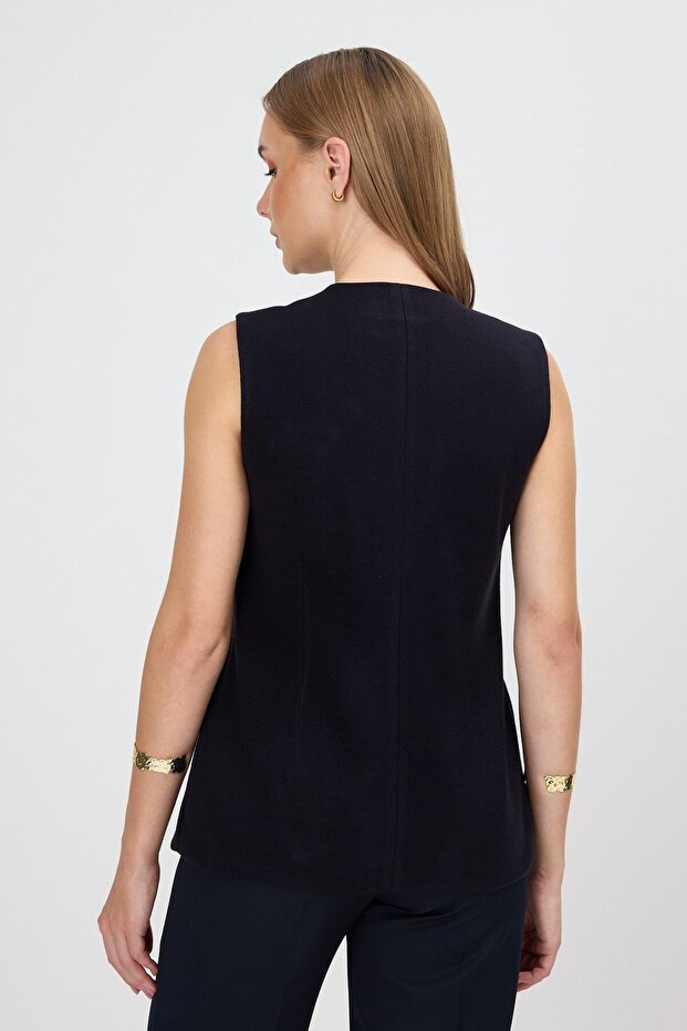 Lacivert Violette Yelek - 9