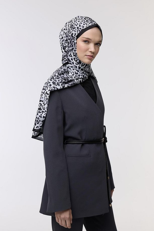 Daily Print Şal Black Leopard Desenli - 4