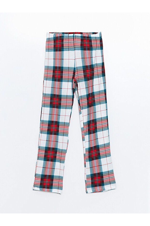 Bisiklet Yaka Yılbaşı Temalı Kadın Pijama Takımı - 8