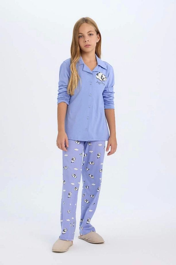 D2658 Regular Fit Baskılı Uzun Kollu Pijama Takımı - 2