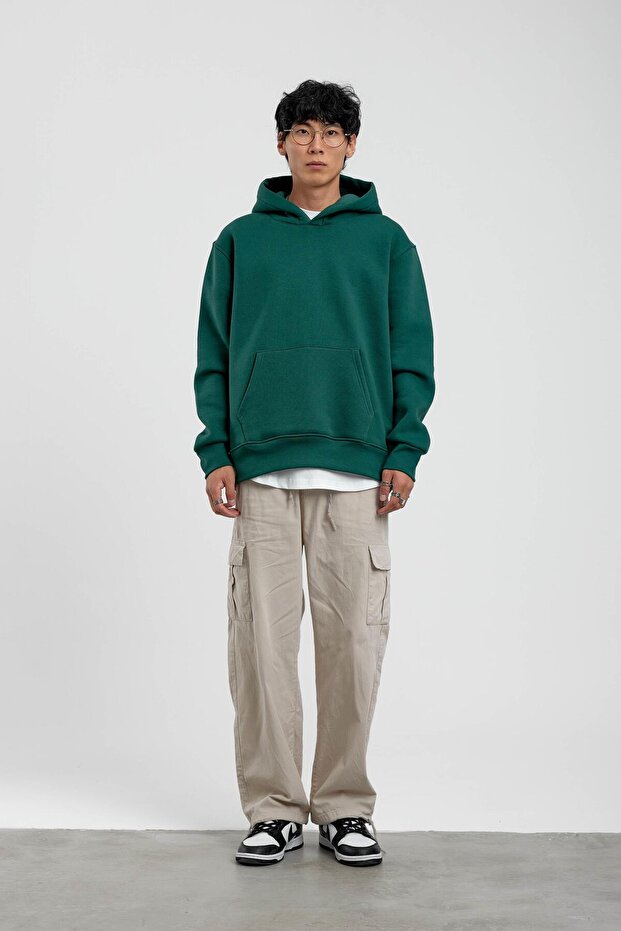 Зелений капюшон Basic Шардон Світшот - 2