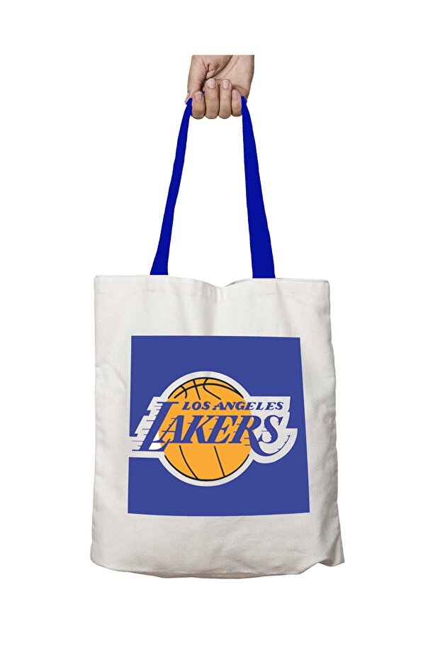 Los Angeles Lakers Washable Shoulder Bag with Blue Handles