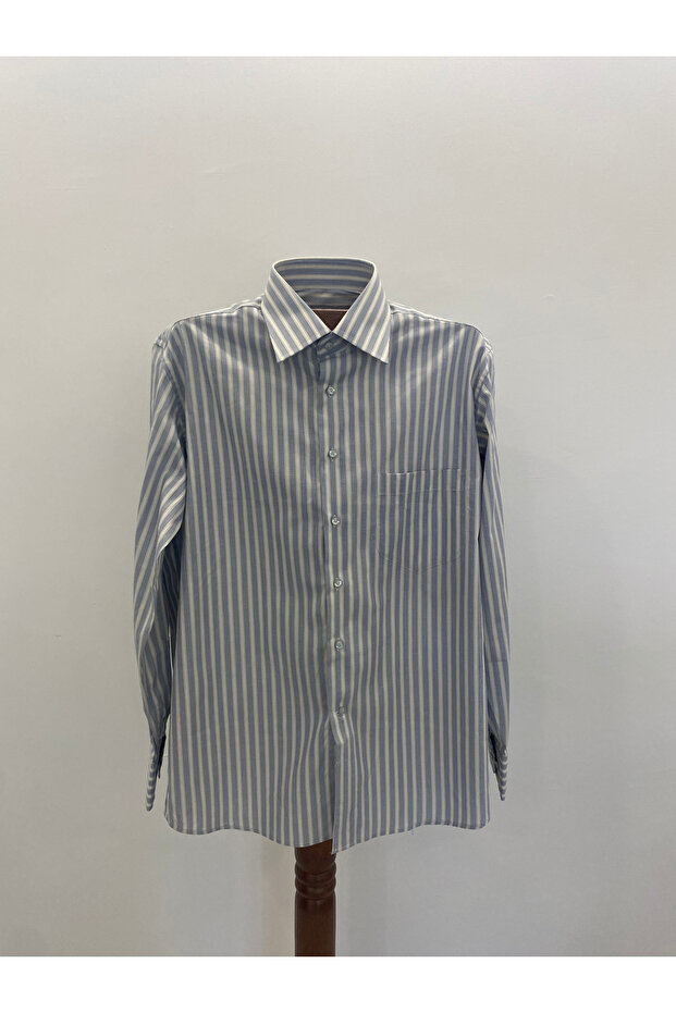 100% Cotton Blue Stripes Men's Shirt