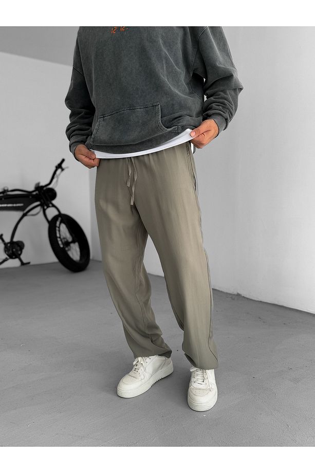 Haki Duble Kumaş Baggy Pantolon KE-7000 - 3