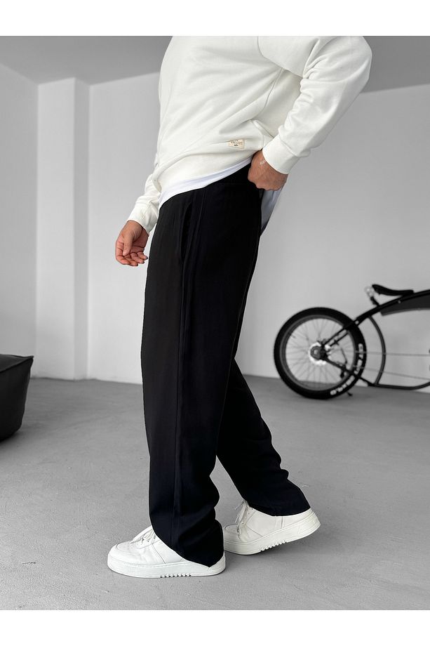 Siyah Duble Kumaş Baggy Pantolon KE-7000 - 7