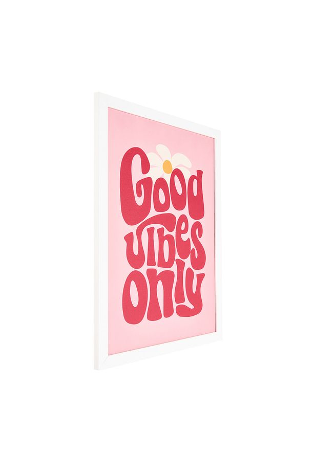Deco Good Vibes Only Tablo - Pembe - 30x40 cm - 3