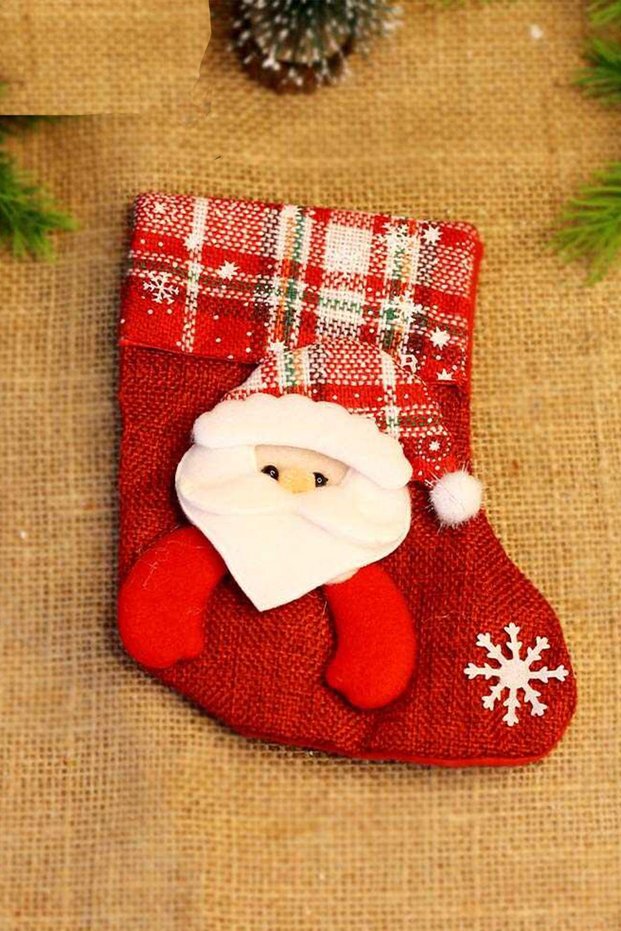 Christmas Ornament Socks with Santa Claus Figure 16 cm