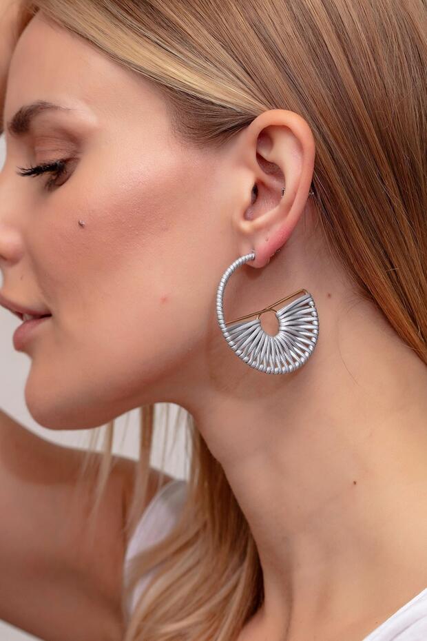 أقراط هوب سلسلة رمادية - 3