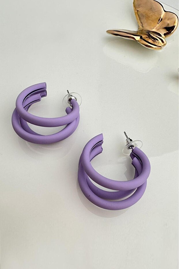 Üçlü Geçmeli Halka Küpe - 2