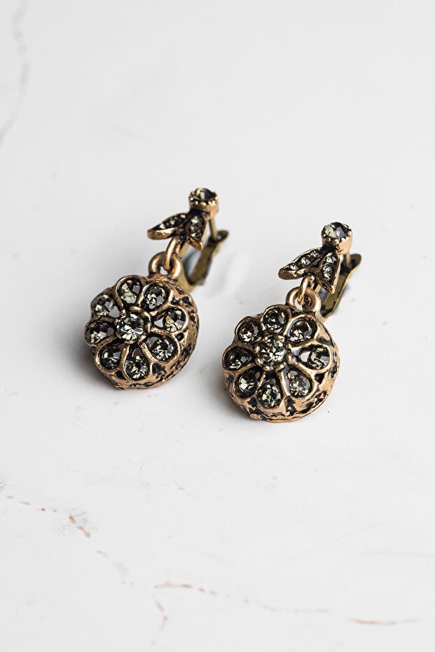 أقراط زهرة أصلية - متدلية، 4 سم - 3