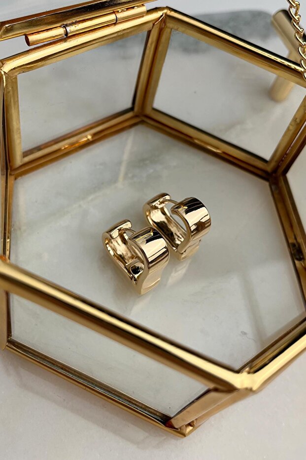 Solid Brass Heart Figured Earrings (2 cm) - 2