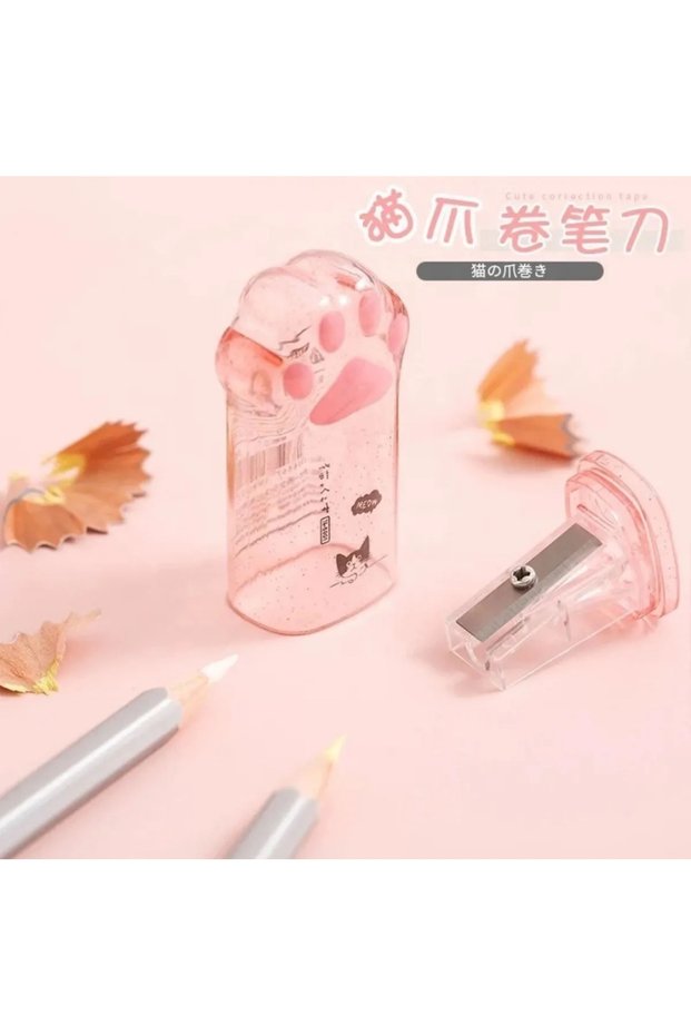 Cat Paw Transparent Colored Paw Figure Pencil Sharpener 3D Figure and Pencil Sharpener Gift 1Pc