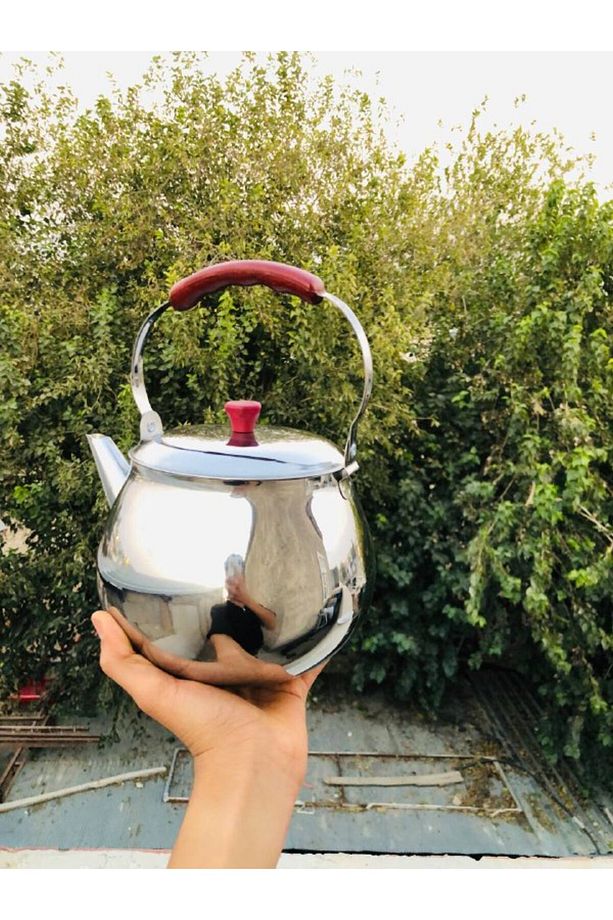 Paslanmaz Çelik Üstten Kulplu Kamp,Piknik,Soba Üstü,Çaydanlık Tek Çaydanlık 2 Numara - 7