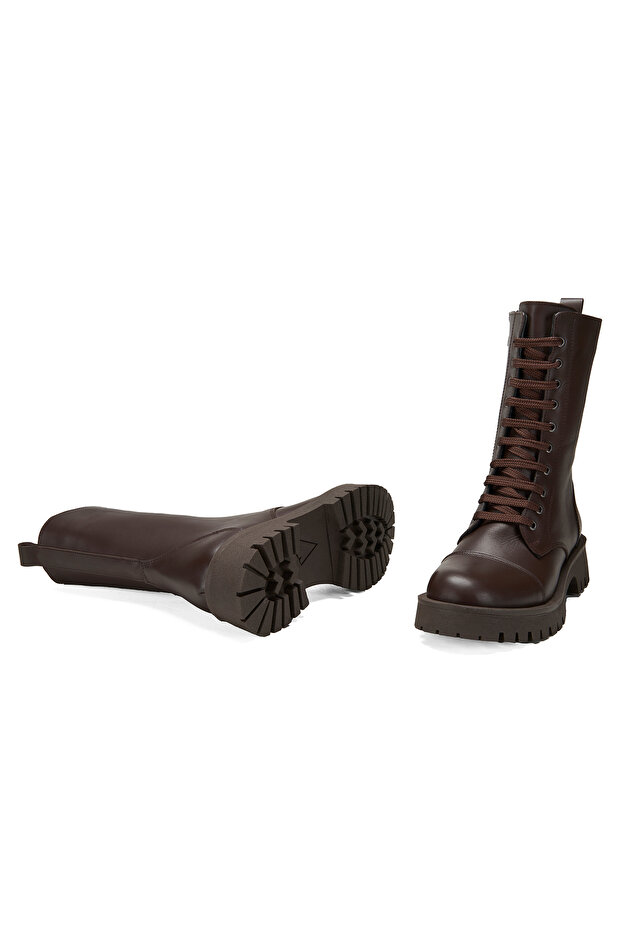 Kadın Kahve Deri Postal - 5