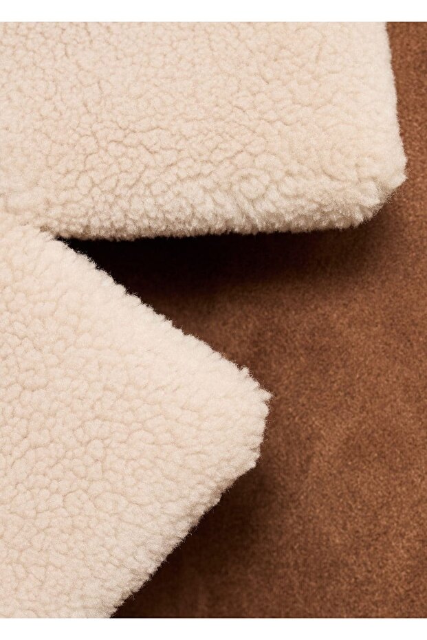 Kürklü süet görünümlü ceket - 8