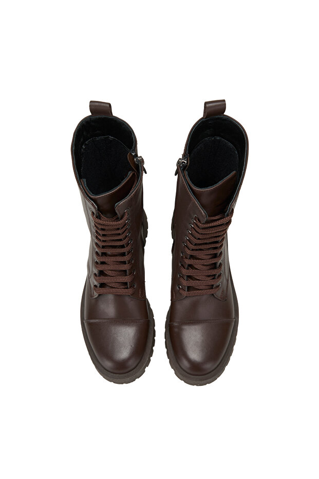 Kadın Kahve Deri Postal - 7