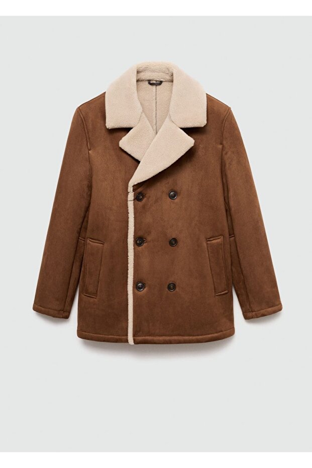 Kürklü süet görünümlü ceket - 3