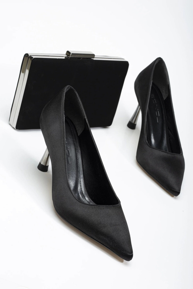 Women's Style Heeled Evening Dress Shoes and Bag Set
