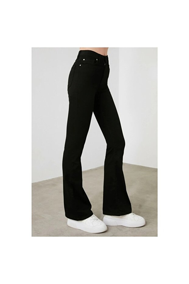 Lina Black Flared Leg Jeans Flare Women's Colorfast Power Lycra Recovery Jeans