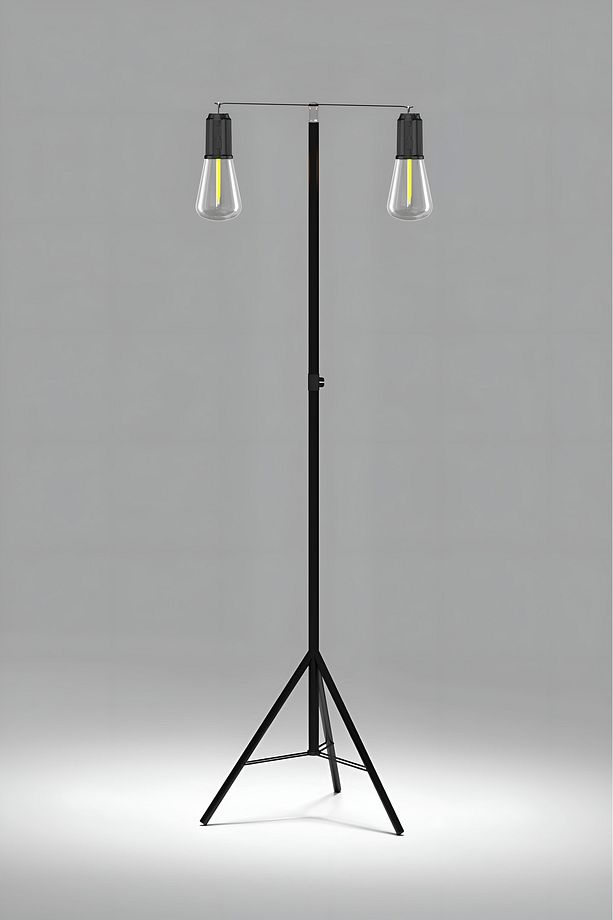 2 Led Gece Kitap Okuma Işığı Standlı 3 Mod'lu Şarjlı Dekor Led Lamba Rustik Ampul Lambader Fener - 2