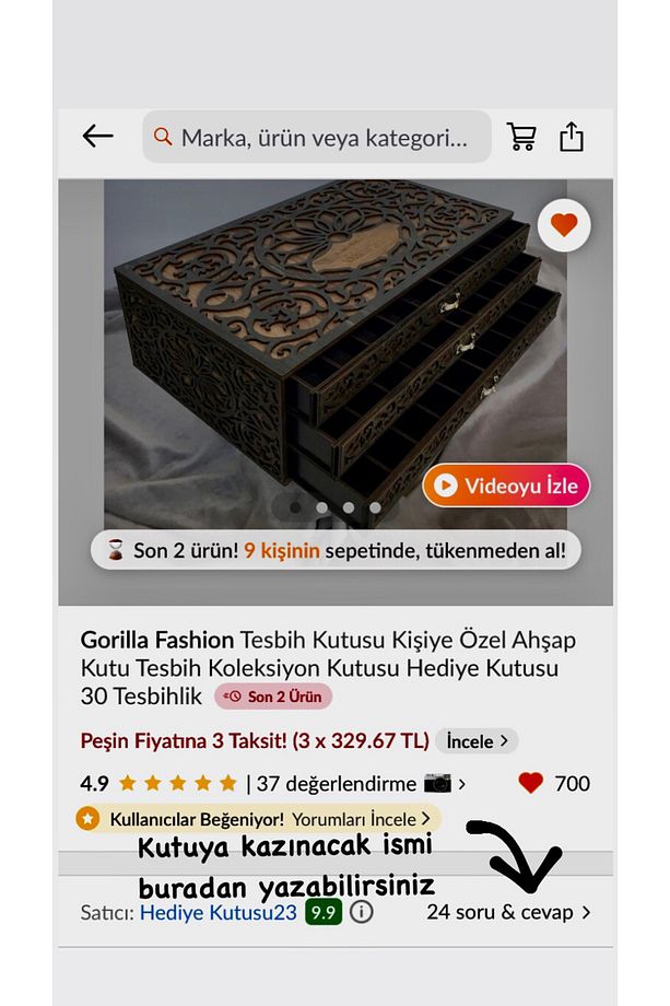 Tesbih Kutusu Kişiye Özel Takı Kutusu Tesbih Koleksiyon Kutusu Hediye Kutusu 70 Tesbihlik - 3