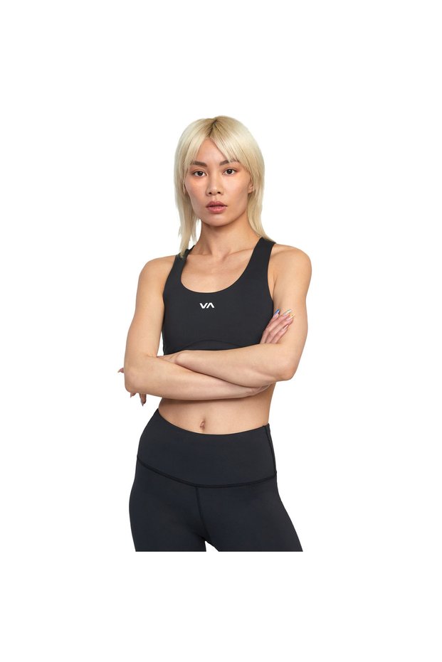 Va Essential Mid Support Bra Women's Black Fitness Bra Women's Fitness Bra Avjkt00206