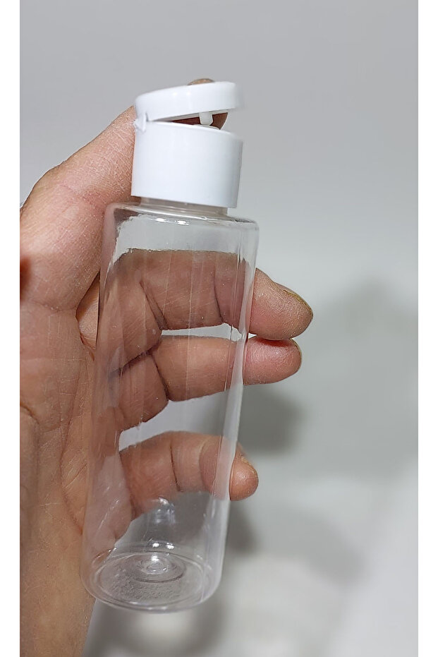 100 Cc Flat Model Pet Bottle - White Drop Cap, 100 ml Empty (10 Pieces)