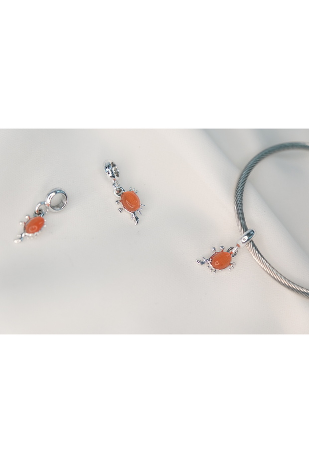 Orange Crab Stainless Steel Charm