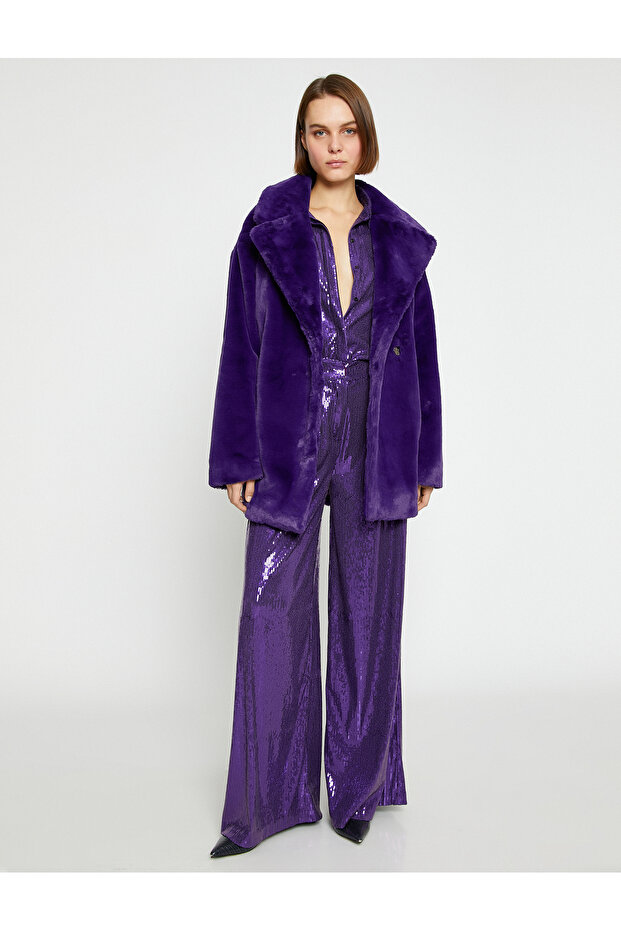 Plush Coat with Pockets - 4