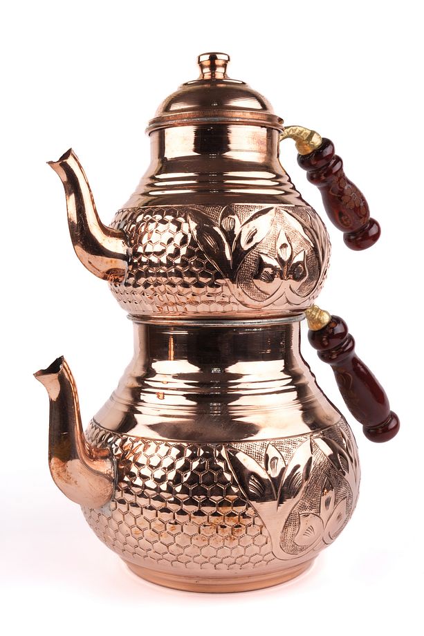 BAKIR İŞLEMELİ LALE ÇAYDANLIK KALIN SAC-OCAKLI - 4