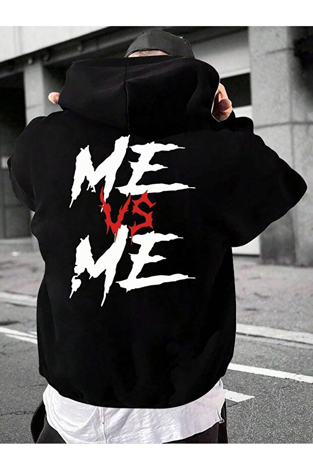 سويت شيرت كبير الحجم مطبوع من الأمام والخلف للجنسين من ME VS ME
