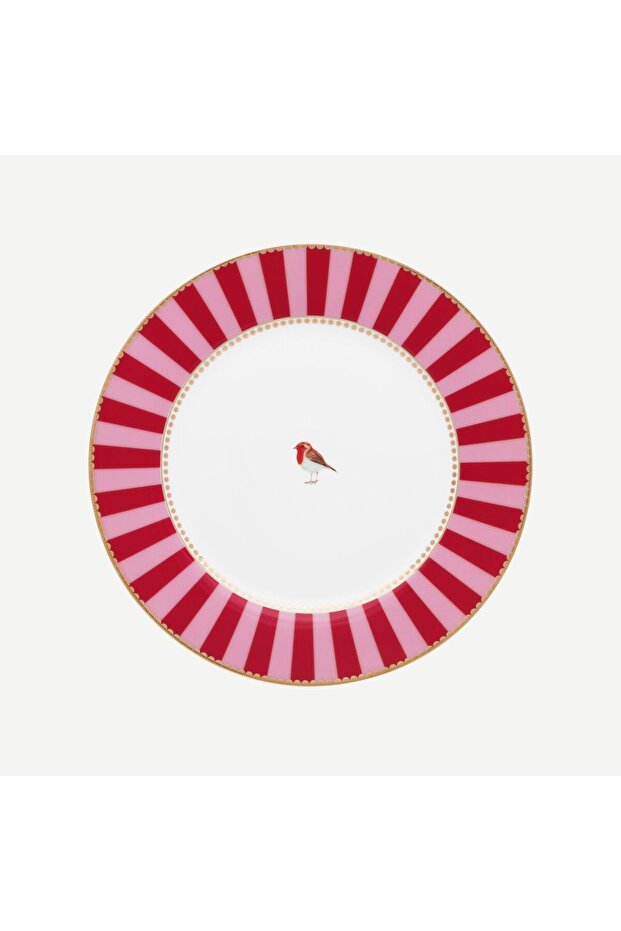 Love Birds Red Pink Porcelain Breakfast Plate 21 cm