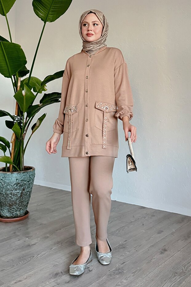 طقم قطعتين من حجر الجمل - جيوب - 1