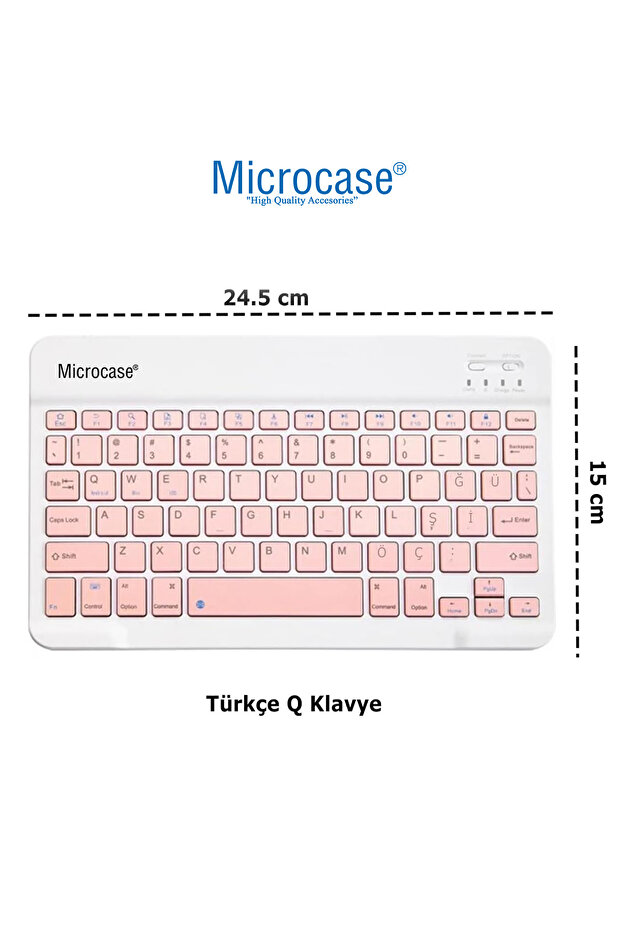 Huawei Matepad Pro 12.2 Papermatte Edition ile Uyumlu Çanta+TR BT Klavye+Mouse+Standı- Pembe AL4382 - 3