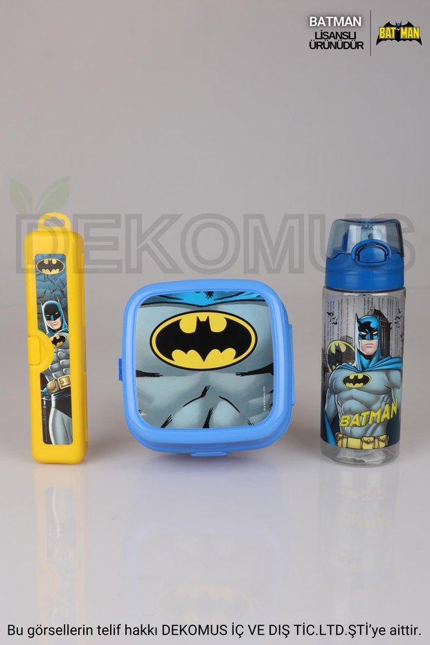 New Season Licensed Batman Food Set, Nutrition Bowl, Toothbrush Box and Tritan Bottle 3-Piece Set