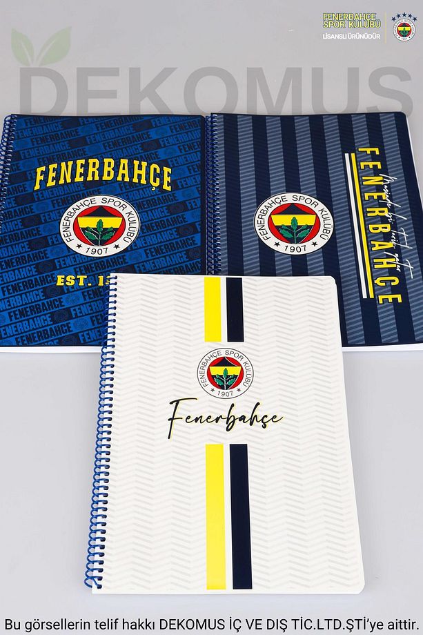 LİSANSLI FENERBAHÇE"TEKLİ" SPIRALLI KARELİ A4 KARTON KAPAK 72 YAPRAK DEFTER - 2