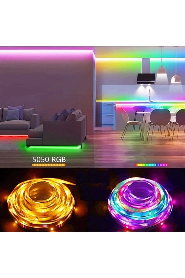 Rgb Şerit Led 15 Metre Yapışkanlı Iç Mekan Rulo Işıklı Şerit Led Trafosuz-kumanda Hariç - 2