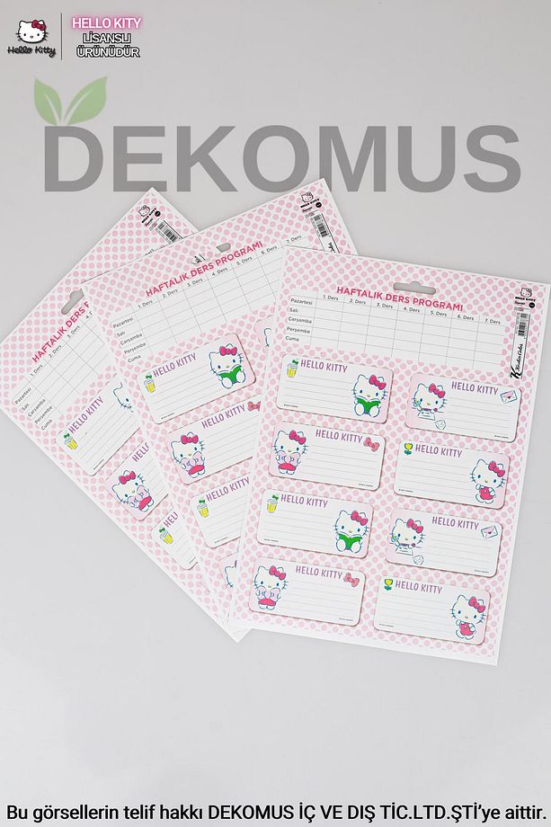 DEKOMUS İLE YENİ SEZON LİSANSLI HELLO KITTY 24'LÜ OKUL ETİKETİ - 1