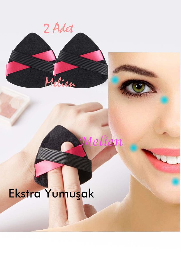 2 Pcs Black Velvet Puff - Face Contour & Makeup Cloth Sponge, Cotton Washable Cosmetic Foundation