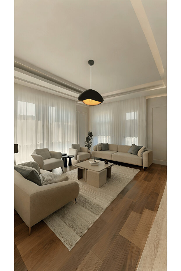 Luna Serisi Avize - 40 cm - Siyah - 2